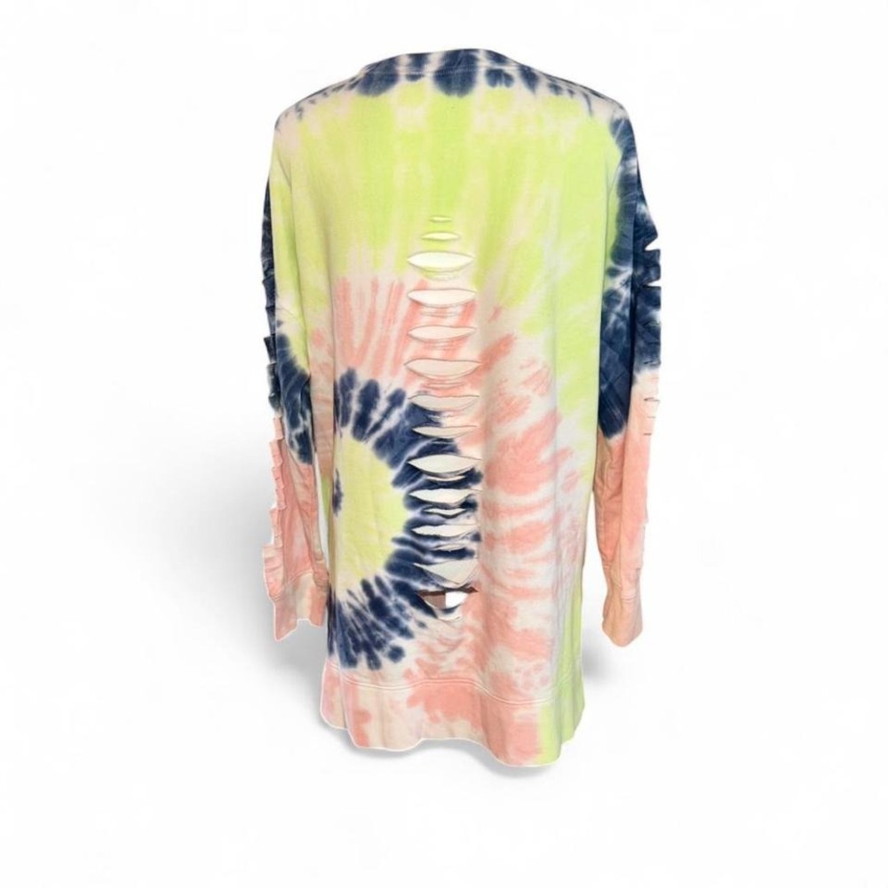 Grateful Dead Band pastel tie-dye upcycled distressed sweatshirt Ladies XL - Picture 3 of 6
